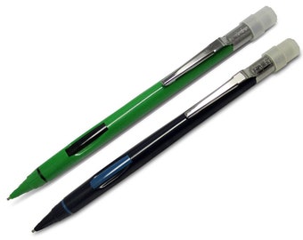 Blue & Green Vintage Pentel Quicker Clicker 0.7mm No Grip Mechanical Pencils Unused/NOS