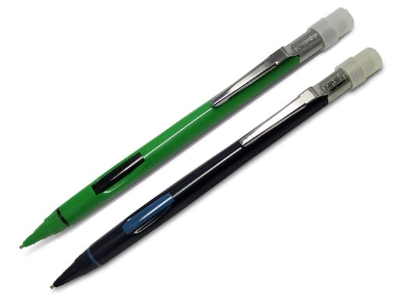 Blue & Green Vintage Pentel Quicker Clicker 0.7mm No Grip