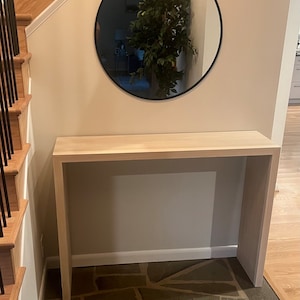 Custom handmade modern solid wood waterfall console table