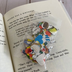 Vintage Children's Book Confetti, 200 Baby Shower Heart-Shaped Confetti, Little Golden Books Confetti image 5