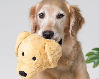 A Golden Retriever Toy | 2 in 1 Plush & Ball Dog Toy | For Pet Anxiety and Separation Relief