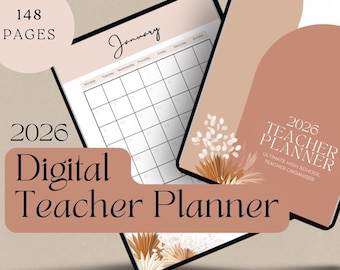 2026 Digitale lerarenplanner middelbare school, interactieve pdf voor tablet en iPad.