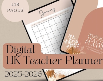 2026 Digital UK Secundair Teacher Planner Template en pdf. Met gratis bonus