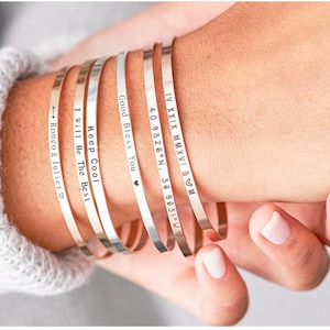 Personalized Engraved Bar Cuff Bracelet – Stainless Steel