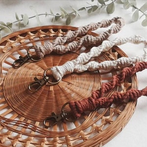 Wristlet Keychain | Macrame Car Key Lanyard | Boho Bag Accessory | Macrame Keychain