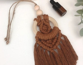 マクラメエッセンシャルオイルディフューザー |ボヘミアンアクセサリー |カーディフューザー