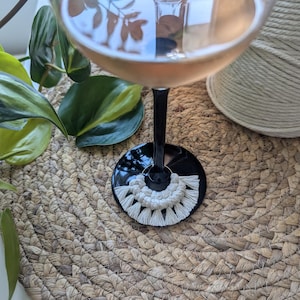 Macrame Glass Markers | Wine Glass Marker | Cup Identifier | Boho Accessory | Handmade