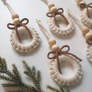 Ornement pour sapin de Noël en macramé | Décoration d'arbre de Noël | Accessoire boho