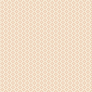 May include: A seamless pattern with a repeating design of small, intricate, peach-colored flowers on a cream background.