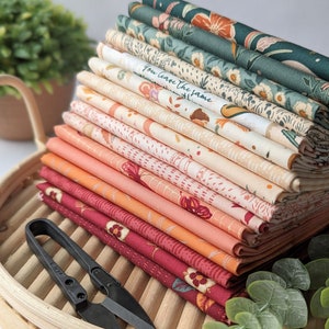 WOODLAND KEEPER / Paquete FQ 1/2YD / Colección completa de 16 piezas de Maureen Cracknell Art Gallery Fabrics acolchado algodón hongos cottage core