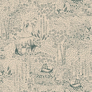 AWAKEN FOREST FERN fabric by the half yard, Woodland Keeper Collection by Maureen Cracknell for Art Gallery Fabrics