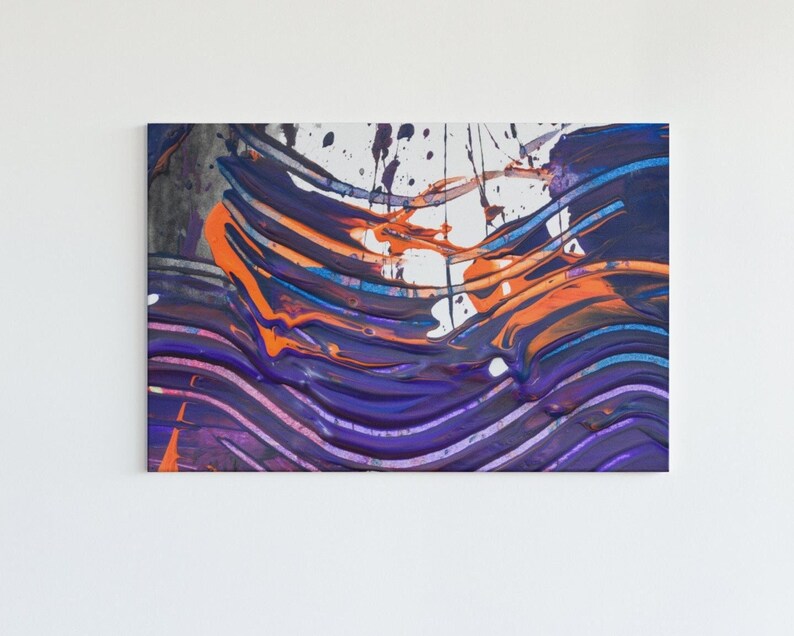 Preppy Wall Art, Preppy Room Decor, Blue Wall Art, Orange Wall Art