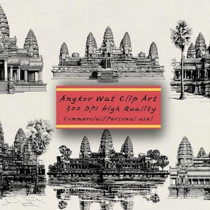 Angkor Wat Temple Clip art in Transparant PNG format, Instant Digital Download, Perfect for commercial and personal use