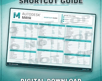 Przewodnik po skrótach Autodesk Maya do druku dla systemów Windows i Mac – natychmiastowe pobranie cyfrowe