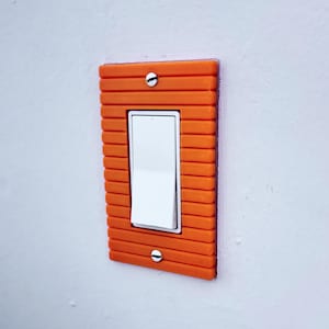 Modern Relief Rocker Light Switch Cover | 3D Printed Grooved wall plate
