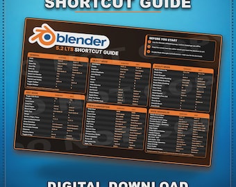 Przewodnik po podstawowych skrótach w programie Blender3D 5.2 LTS | Ściągawka do modelowania 3D (wersja cyfrowa)