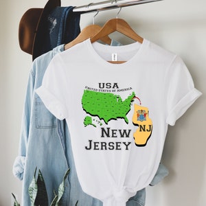 New Jersey Map Shirt,New Jersey State Flag shirt,New Jersey Shirt,New Jersey Travel Tee, New Jersey Lover Shirt,New Jersey Home State
