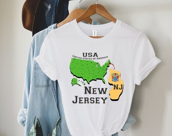 New Jersey Map Shirt,New Jersey State Flag shirt,New Jersey Shirt,New Jersey Travel Tee, New Jersey Lover Shirt,New Jersey Home State