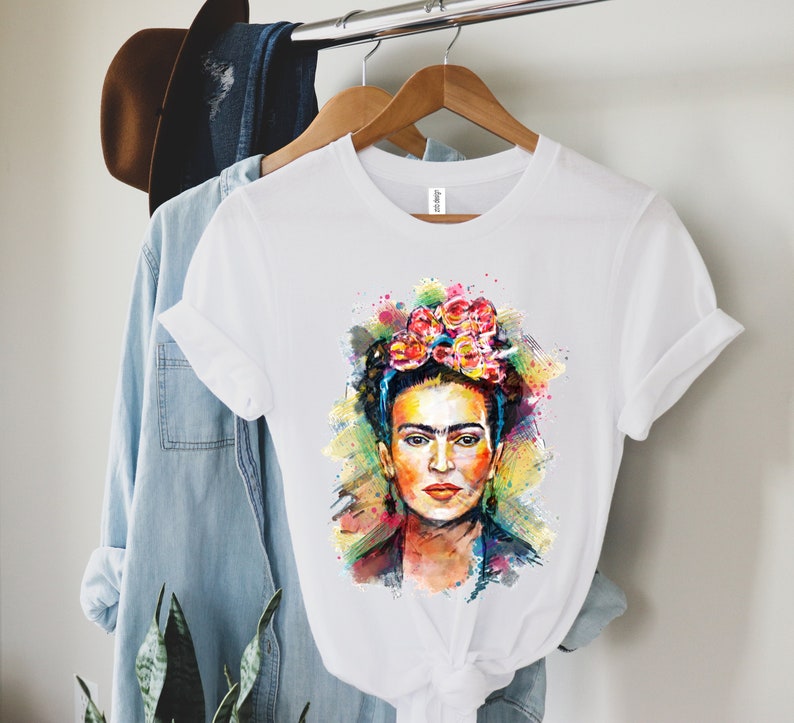 Face Line Art Shirt, Frida Shirt, Frida Line Art Shirt, Kahlo Tshirt, Face Line Art Tee, Frida Kahlo shirt, Frida Kahlo Portrait T-shirt image 3