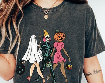 Get In Ghoulies We're Going Hauting Camicia, Camicia di Halloween anni '90, Camicia di Halloween Dolcetto o scherzetto, Maglietta della stagione spettrale, Camicia di Halloween vintage