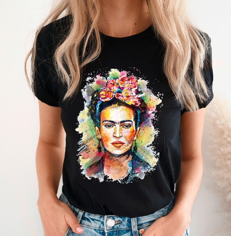 Face Line Art Shirt, Frida Shirt, Frida Line Art Shirt, Kahlo Tshirt, Face Line Art Tee, Frida Kahlo shirt, Frida Kahlo Portrait T-shirt image 1