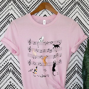 Cat Music Shirts,Cats Shirts,Funny Musician Shirt,Music Lover Gifts, Music T Shirt,Music Teacher Gifts,Cat Playing Music Note,Musician Gifts