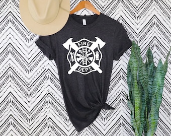 Firefighter T-shirt, Fire Department Shirt, Gift For Fireman,Fire Dept. Logo Shirt, Fire Fighter Gift, Fireman Shirt,Gift For Fireman Active
