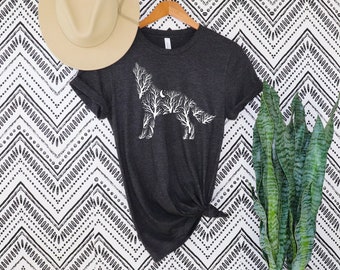 Wolf Shirt, Howling Wolf, Floral Wolf, Wolf Lover Gift, Animal Lover Shirt, Wolf Girl, Wolves Gifts, Wildlife Animals Tee,Camping shirt