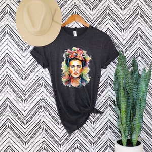 Face Line Art Shirt, Frida Shirt, Frida Line Art Shirt, Kahlo Tshirt, Face Line Art Tee, Frida Kahlo shirt, Frida Kahlo Portrait T-shirt image 2