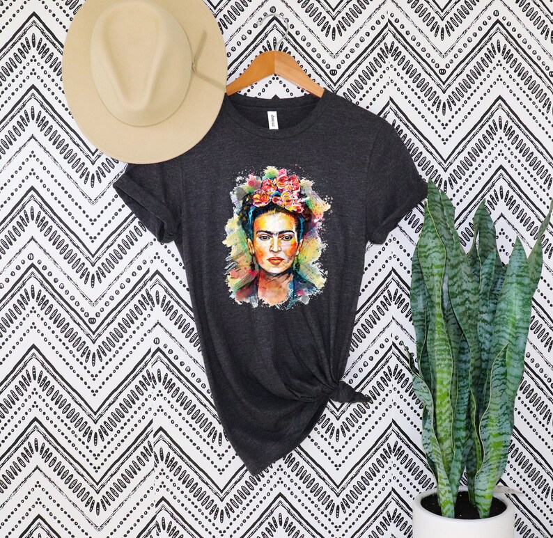 Face Line Art Shirt, Frida Shirt, Frida Line Art Shirt, Kahlo Tshirt, Face Line Art Tee, Frida Kahlo shirt, Frida Kahlo Portrait T-shirt image 2