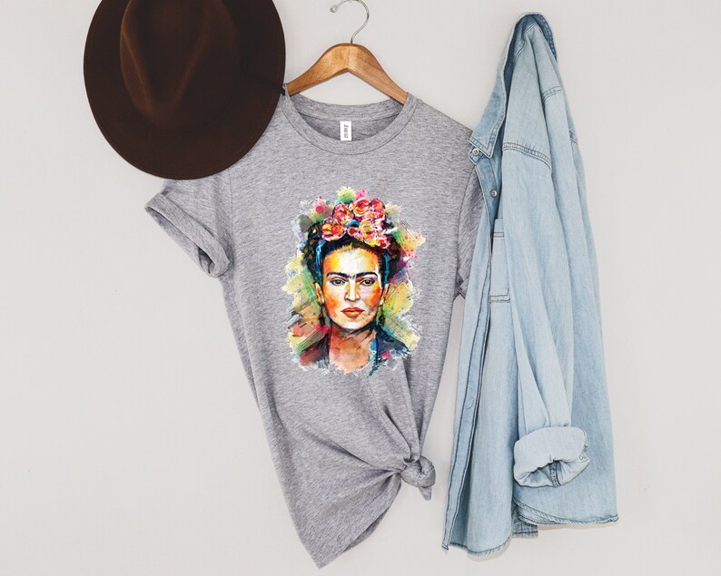 Face Line Art Shirt, Frida Shirt, Frida Line Art Shirt, Kahlo Tshirt, Face Line Art Tee, Frida Kahlo shirt, Frida Kahlo Portrait T-shirt image 4