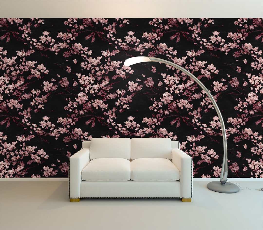 Cherry Blossom Wallpaper - High Quality Removable Wallpaper - Etsy