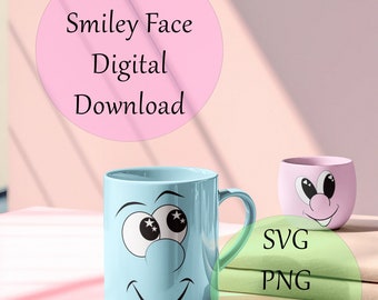 Smiley Face Wink Emoji, 30 Pack, SVG PNG JPEG (Digital Download)