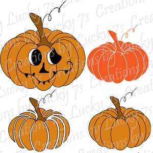 6 Zucche, Pacchetto Halloween Download istantaneo Da utilizzare per tazze, bicchieri, cuscini, magliette, biglietti d'auguri per pareti, cappelli, borse, borse, file tagliati, ferro da stiro