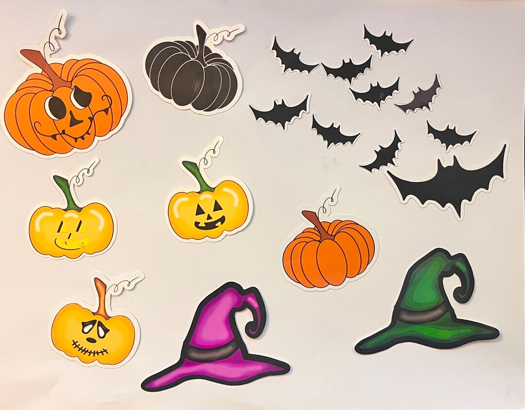 Happy Halloween Vinyl Stickers Designs witch Hats Bats - Etsy