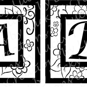 Leuchtbuchstabe Blume, Blätter Sofort Download Verwendung für Tassen Becher Kissen T-Shirts Wandkunst Bügelbilder Hüte Taschen Taschen geschnittene Dateien Cricut