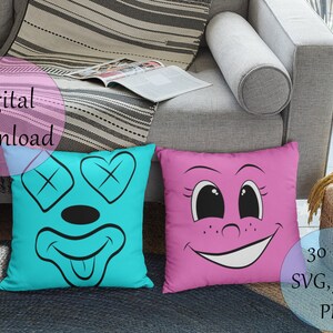30 Smiley Face Wink Download istantaneo digitale SVG JPEG PNG per tazze, bicchieri, cuscini, magliette, arte della parete, biglietti d'auguri, cappelli, borse, borse
