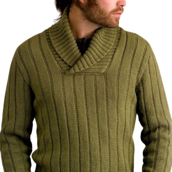 Mens Sweater Knitting Pattern Etsy