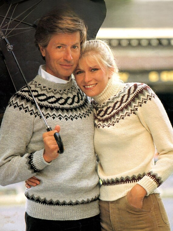 Maglioni Fair Isle dal design islandese con scollo a giro o a polo