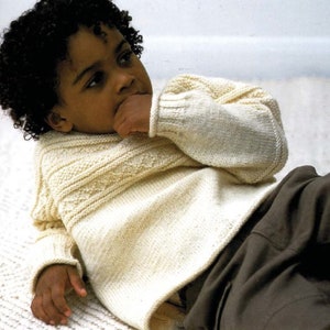Child&#39;s Guernsey sweater size 81-96cm chest DK crew neck, drop shoulders | PDF knitting pattern instant digital download
