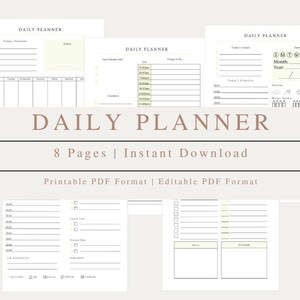 Work From Home Planner | Personal Daily Planner | Productivity Planner | Daily Hourly Planner | Instant Download | Printable Planner Bundle