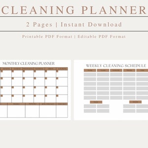Monthly Cleaning Planner Printable | Undated Month Pages | 2022 Monthly Calendar | Month Plan Calendar | Instant Download Planner