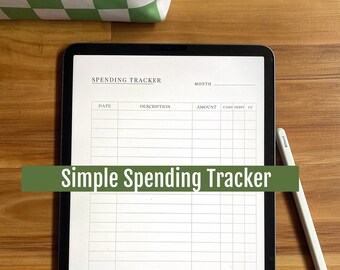 Printable Spending Tracker | Budget Chart Printable | Digital Spending Tracker Sheet PDF |
