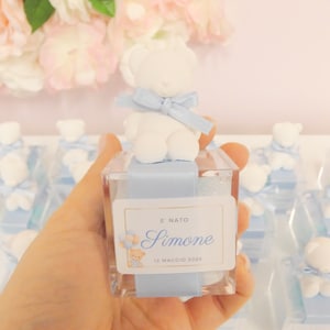 Teddy bear christening favors - baby shower favors - scented christening chalks - baby shower gifts
