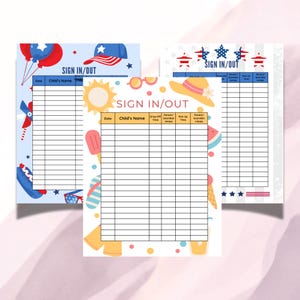 Daycare Sign in and Out Sheet Bundle Editable Printable Childcare ...