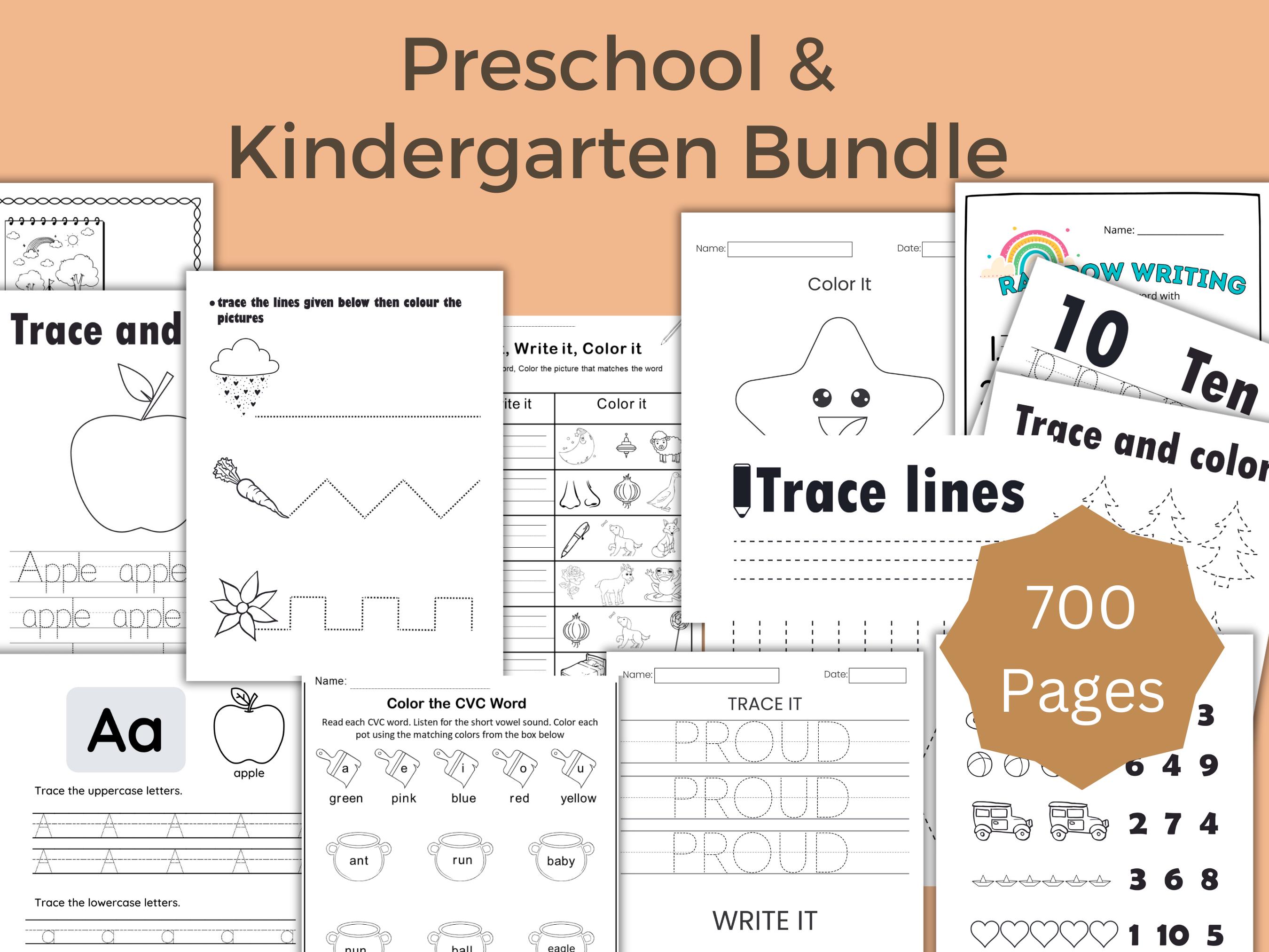 Preschool Worksheet Bundle | Printable Early Learning Activities | Kids ...
