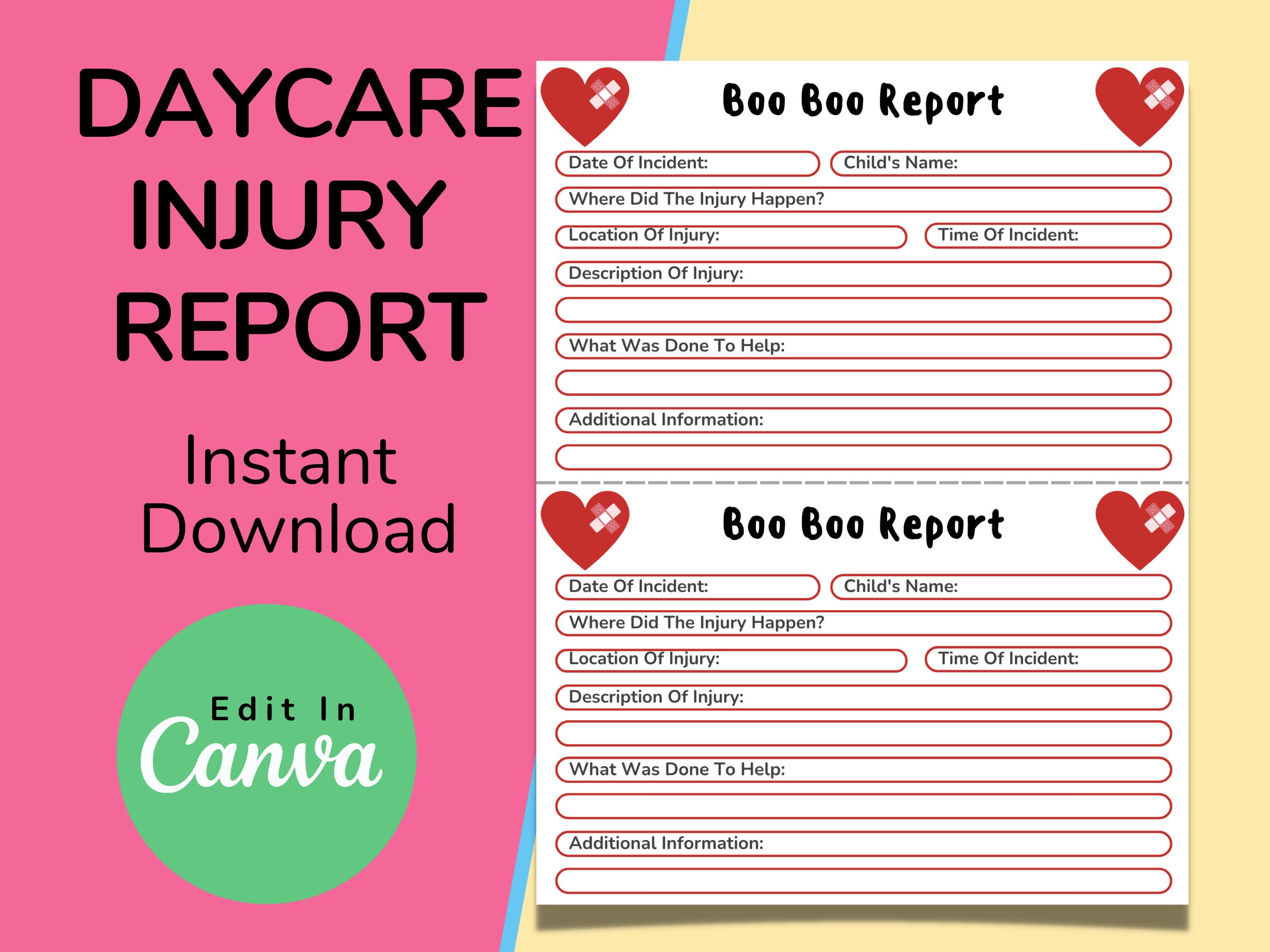 Daycare Template Childcare Printables Canva Template Daycare - Etsy
