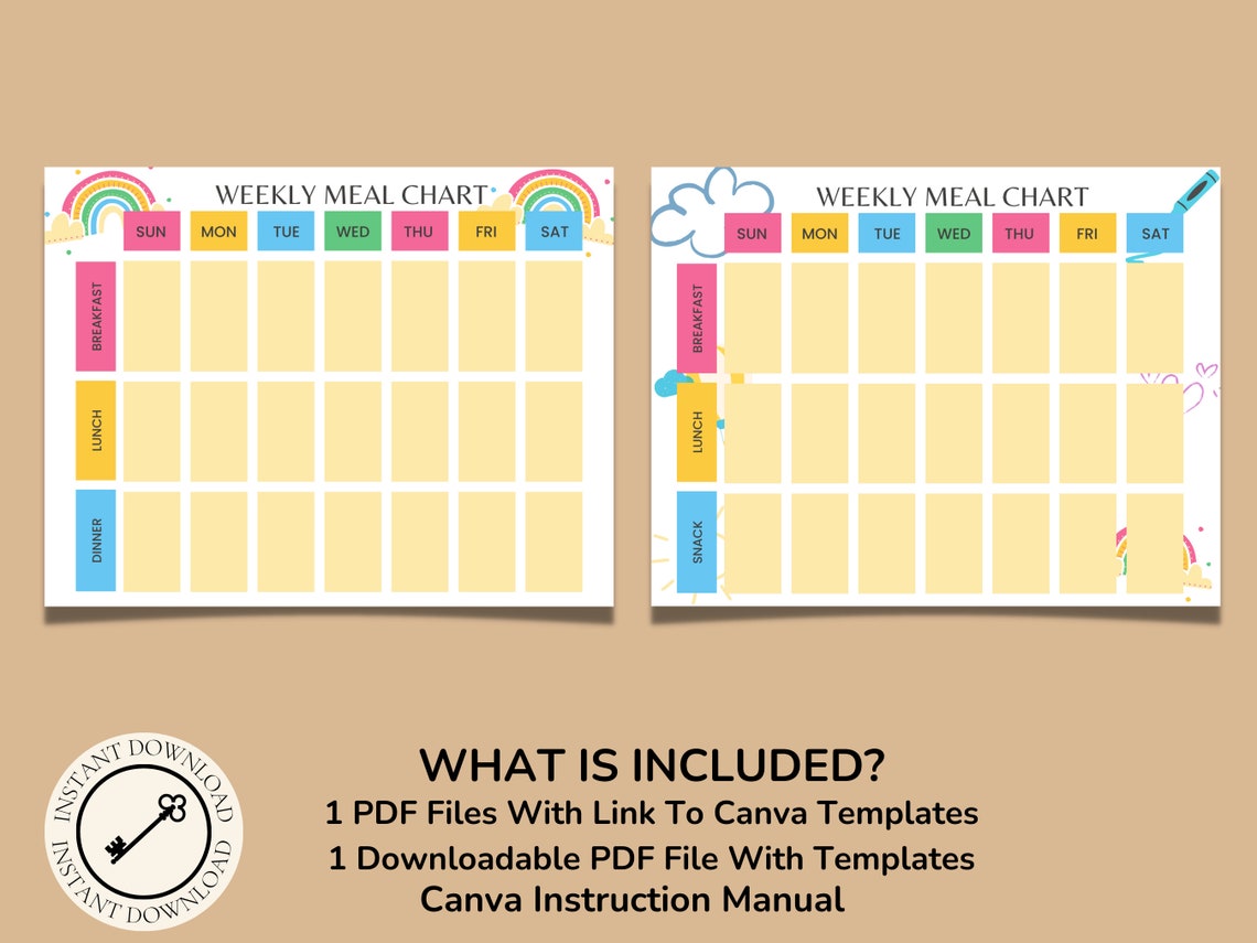Daycare Template Childcare Printables Canva Template Daycare Meal ...