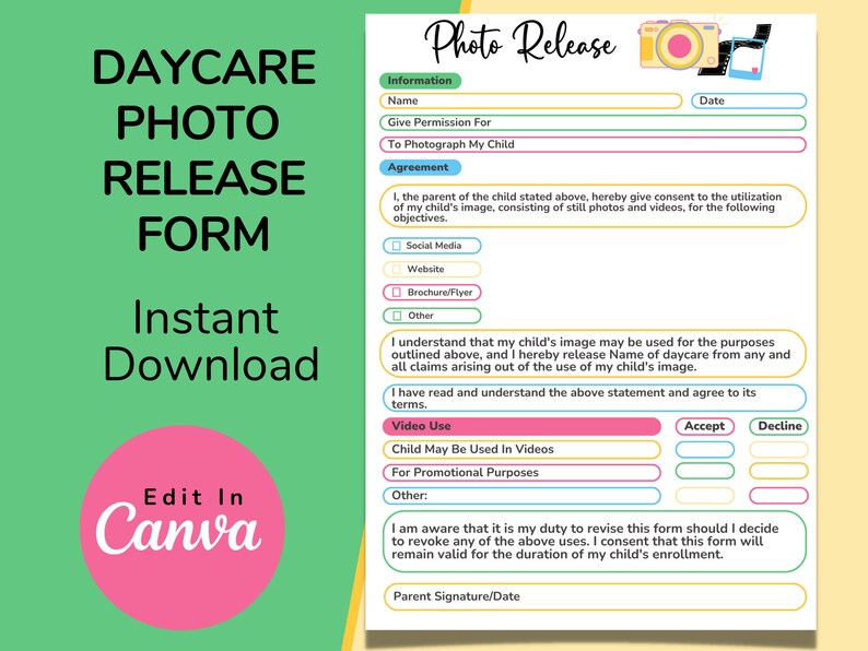 Daycare Template Childcare Printables Canva Template Daycare - Etsy
