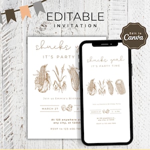 Editable Invitation Canva Template | Printable Event Invite | Custom Party Invitation | Corn Maze Invitation | Instant Download